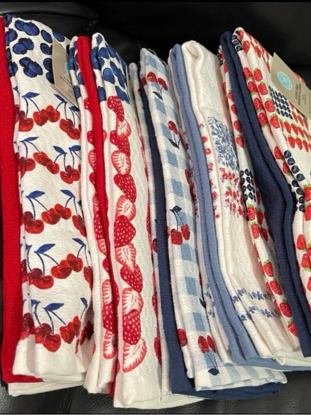 Patriotic Martha Stewart Strawberries Kitchen Towels Set of 3